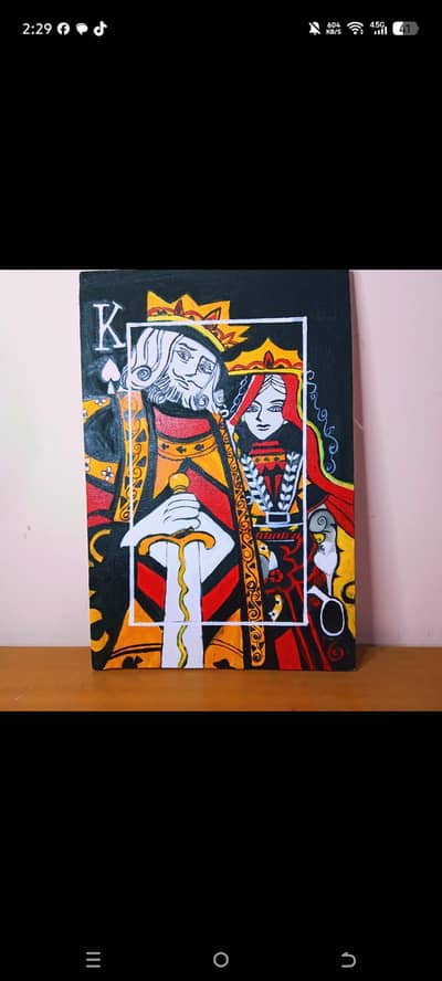 Beautiful king Queen painting. playing card inspired painting