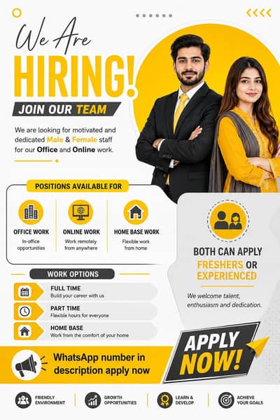 Apply now for online and office work