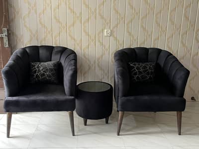 Set of 2 Velvet Barrel Chairs