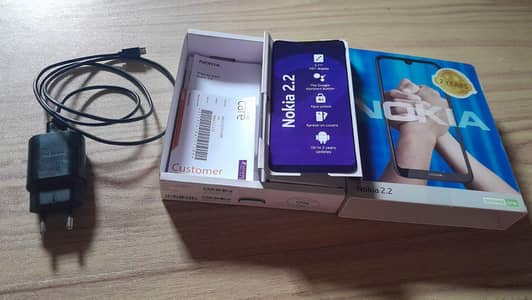 Nokia 2.2 Dual SIM with box charger.
