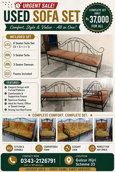 Iron Sofa Set for Sale
