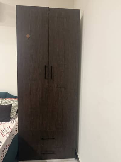 2 door hanger wardrobe with shoes drawers