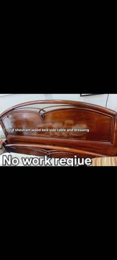 Bed densing 2 side table solid shesham wood