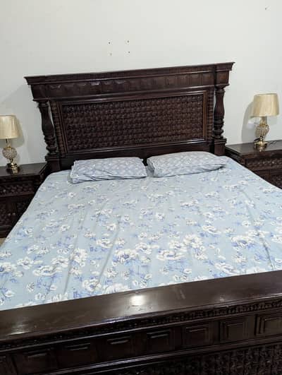 King size chinyoti bed set, pure sheesham