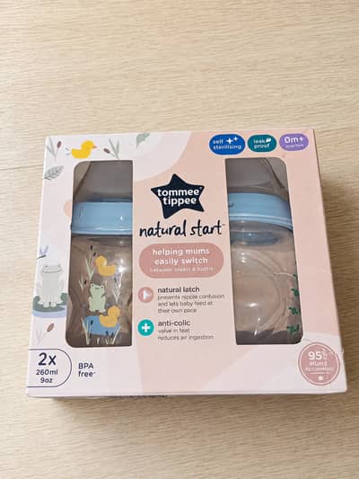 UK Imported Tommee Tippee Natural Start Baby Feeders 2 x 260ml - New
