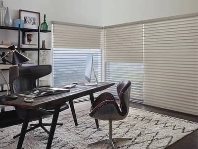 Zebra Blinds | Remote Control blackout window blinds | Pvc floor