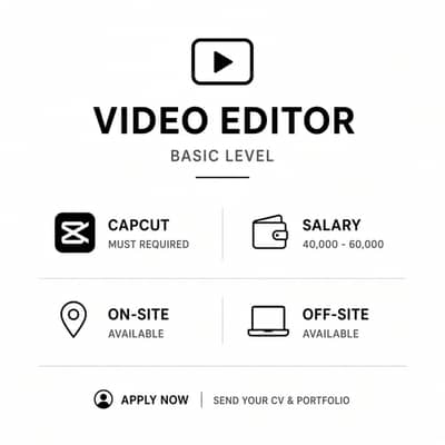 Office Based Basic Level Video Editors Required
