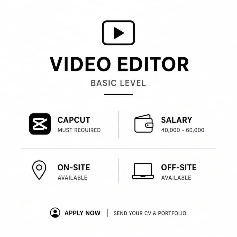 Office Based Basic Level Video Editors Required 0