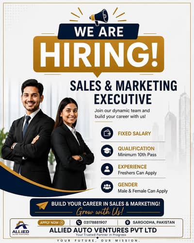 Male And Female Sales EXECUTIVES REQUIRED