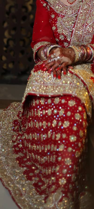 red bridal dress