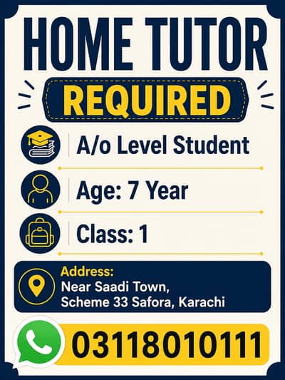 Required home Tutor Near Saadi Town Safora Scheme33