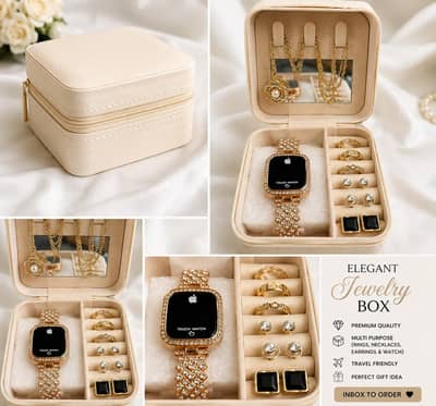 jewellery box with mirror and jewellery