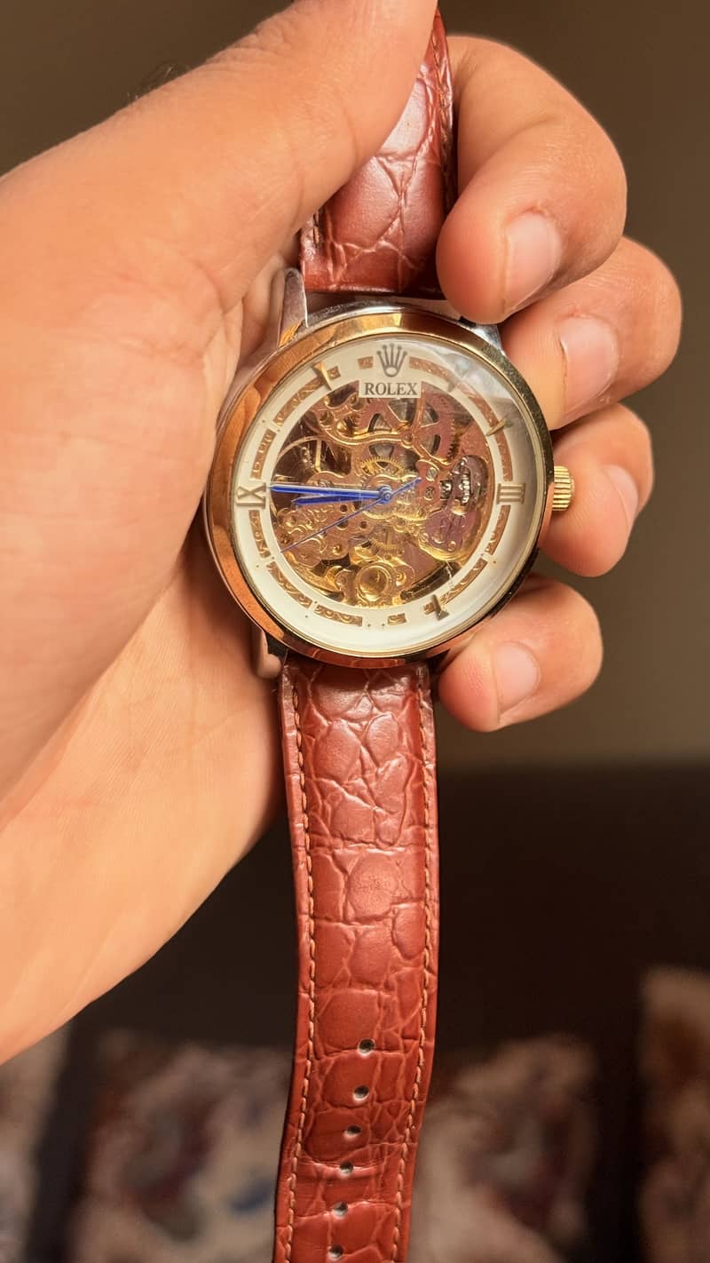 rolex skeleton watch automatic 2