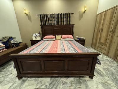 Wooden Bed, Dressing table And Sofa set