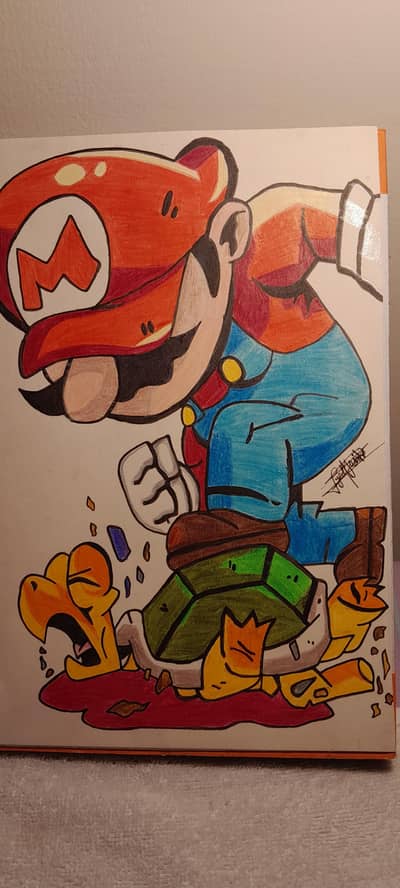 Mario Handmade Colored Drawing