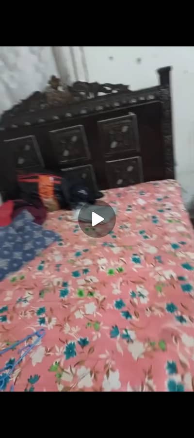 solid wooden bed