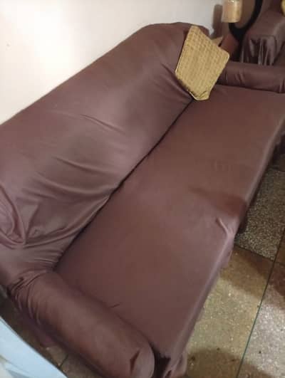 Sofa Set – Good Condition – Maroon Floral Design