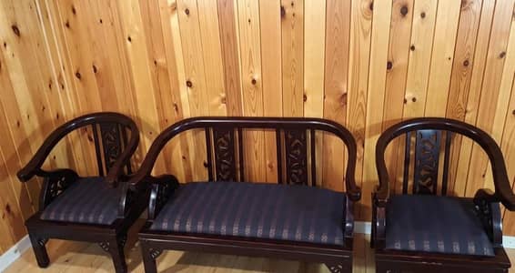 3-Piece Wooden Sofa Set