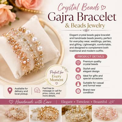 elegant crystal beads bracelet and jewelry set