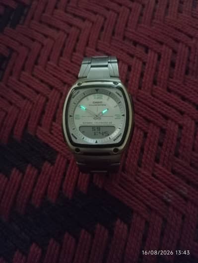 Casio digital plus analogue watch stainless steel chain and waterproo