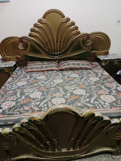 Bed with dressing table and side tables for sale
