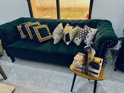 Green 3 seater sofa