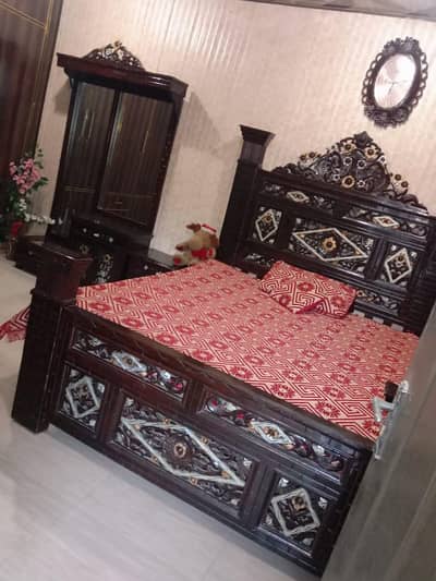 wooden bed
