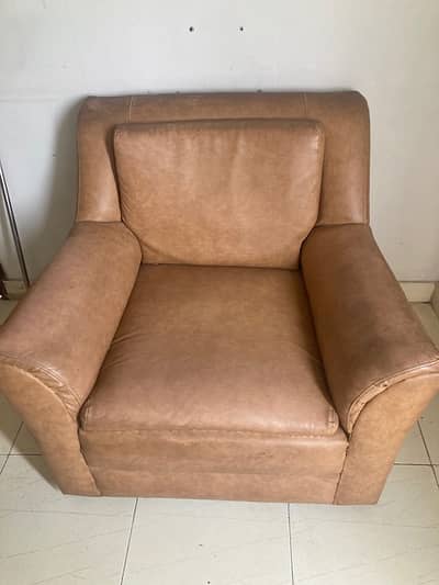 Two Leather sofa chair