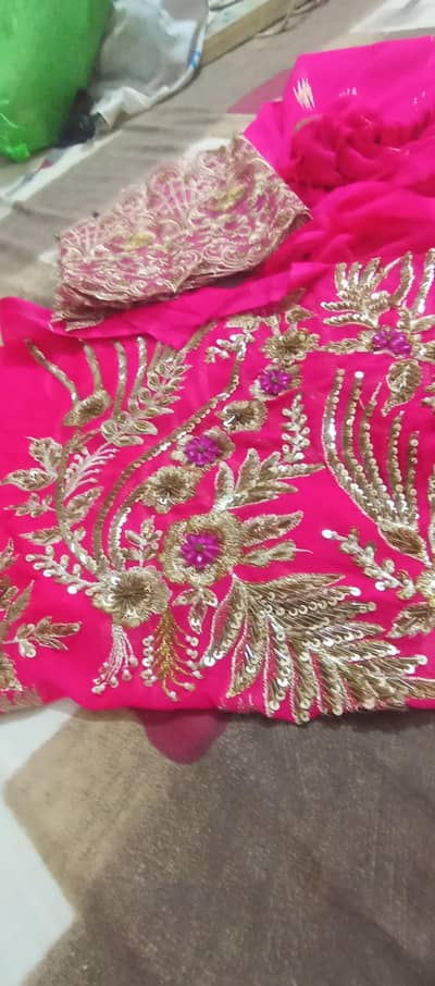 embroided chiffon suit