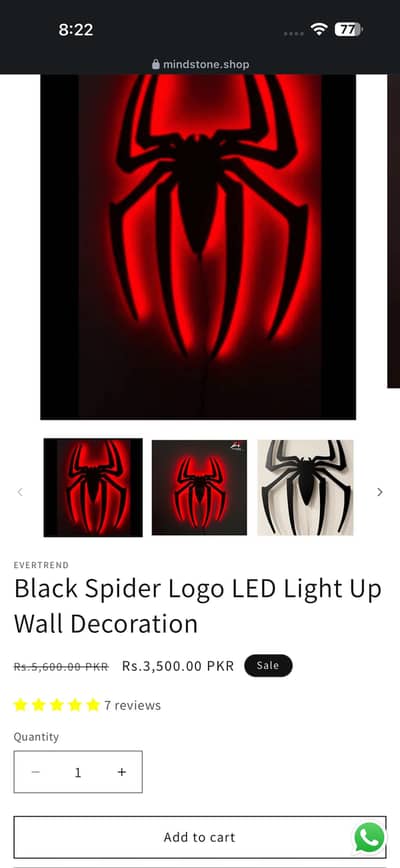A Wooden Spider With A Neon Light