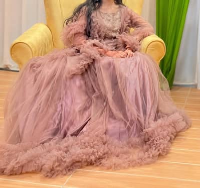 Beautiful Pink and brown Barbie Style Party Frock