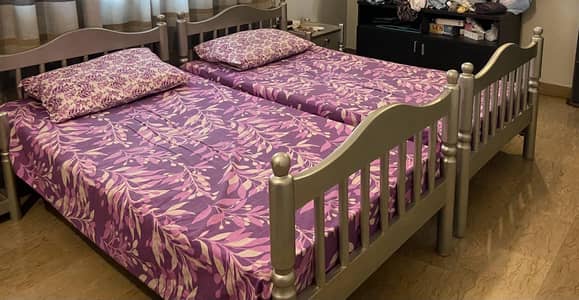Two single bed with two mattress