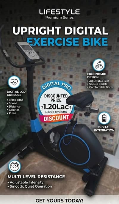 Premium Upright Exercise Bike | Elliptical | Multi-Level Resistance