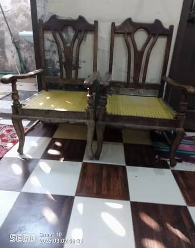 2 WOODEN CHAIRS FOR SALE