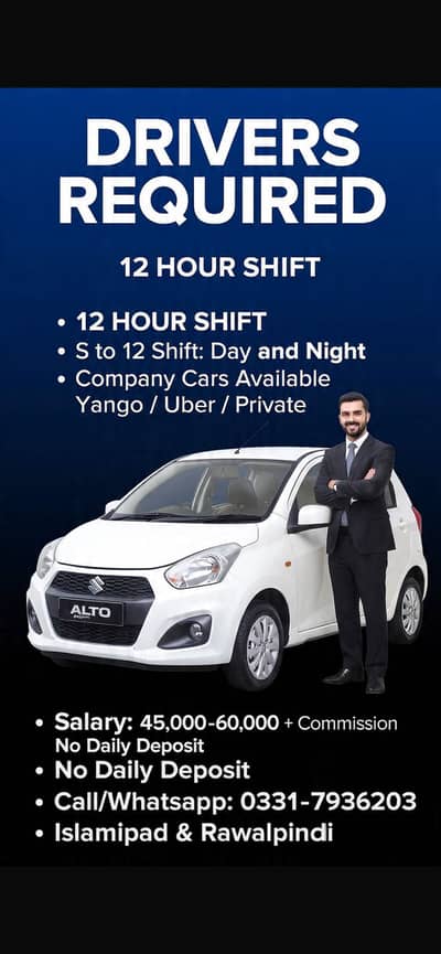 Need Driver for 12 hours shift