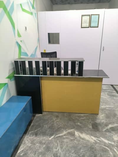 Reception Counter , korean chair and sitting Bench