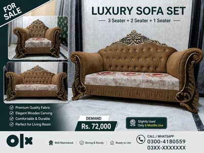 Luxury Sofa Set – Excellent Condition Modern 6 Seater Sofa Set