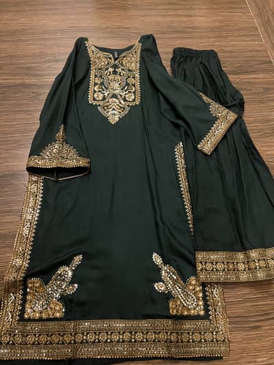 Green & Golden Mehndi/Wedding Dress beautiful