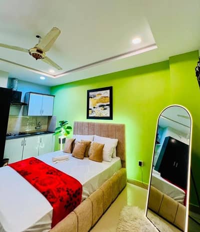 Daily, Weekly Basis One Bedroom Studio Fully Furnished Luxury Apartment Available For Rent, Location:- Gulberg greens Islamabad & Bahriya Town Phase 1, 4 & 7 luxury apt available.