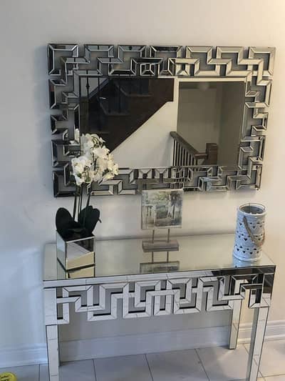 table with mirror glass console mirror homes decor