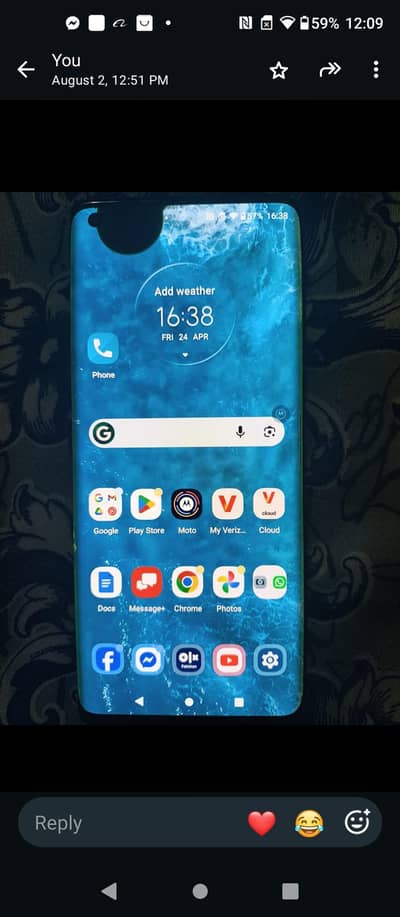 Motorola edge plus 2020 12gb 256gb sim locked read ad
