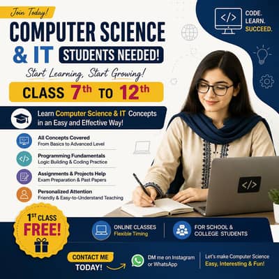 i am your online computer science teacher helping students IT