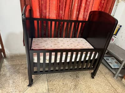 Baby Wooden Cot in SHEESHAM WOOD