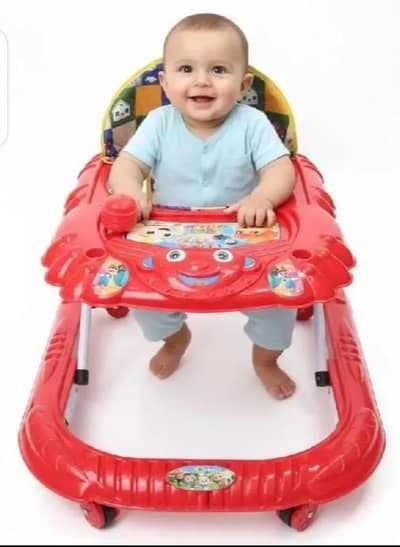 Multicolored Baby Walker with 5 Height Levels – Brand New