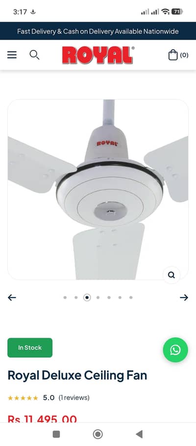 Royal Fans Rs. 5000 Brand New 56 Inch