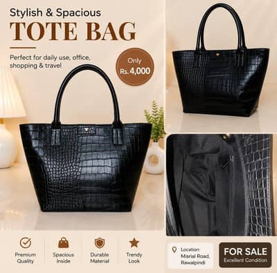 Stylish Tote Black Bag for Sale