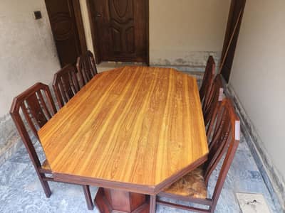 6 chairs sheeshan wood with dining table