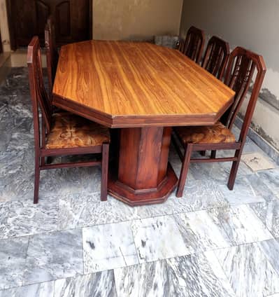 6 chairs sheeshan wood with dining table