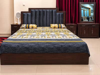 low profile bed with dressing table