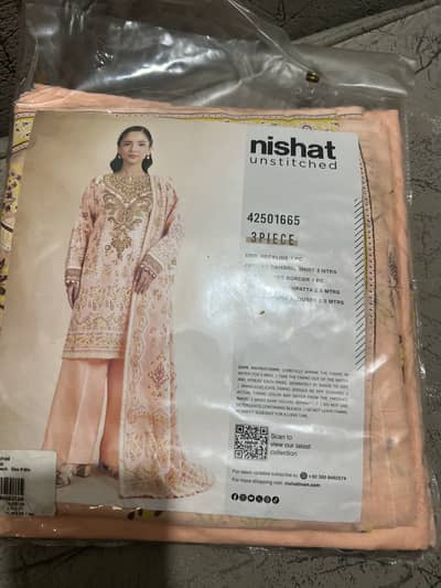 nishat unstitched 3 pice suit